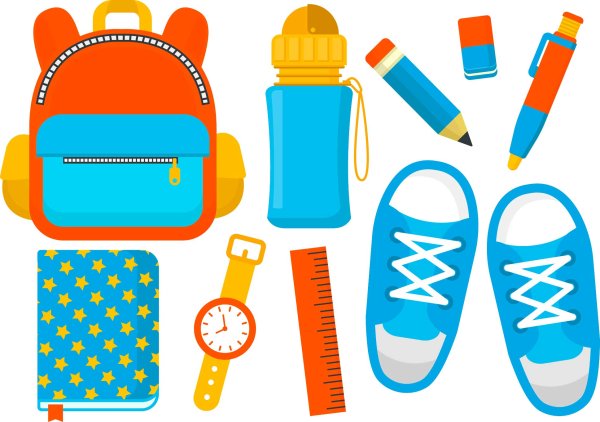 Школьные принадлежности вектор