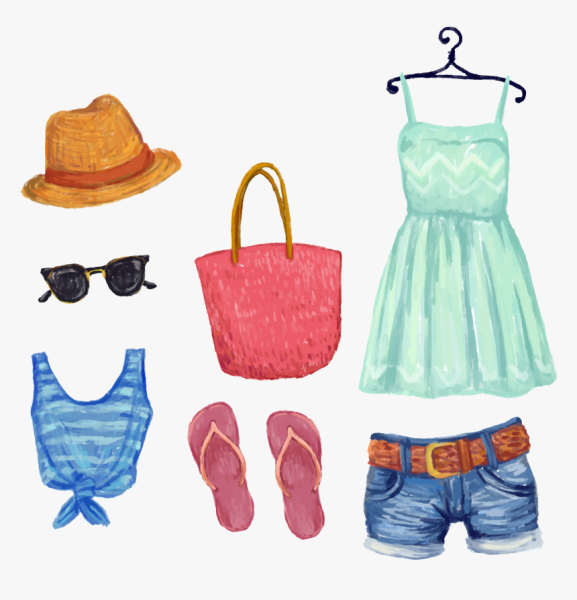 Нарисовать летнюю одежду