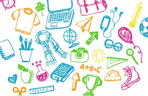 Подложка школьные предметы