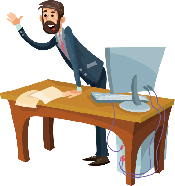 Работник офиса нарисованный