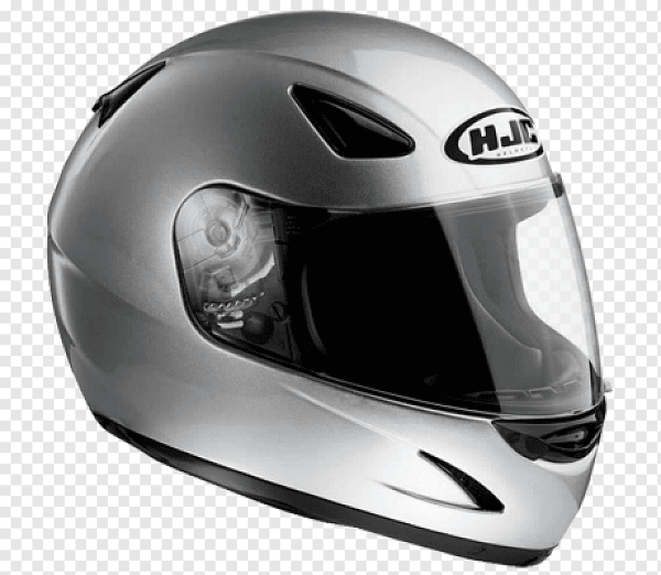 Серый шлем для мотоцикла