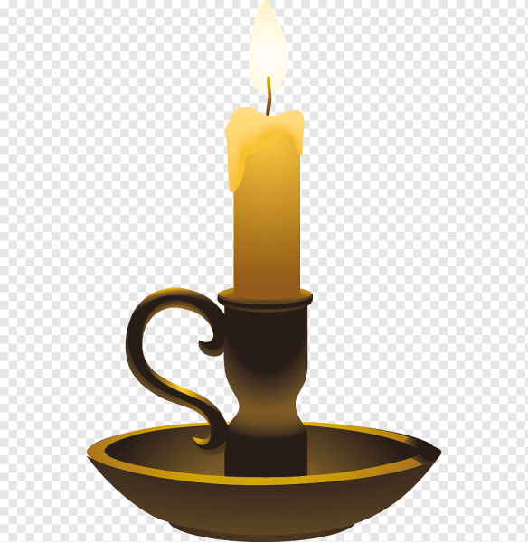 Горящая свеча в подсвечнике