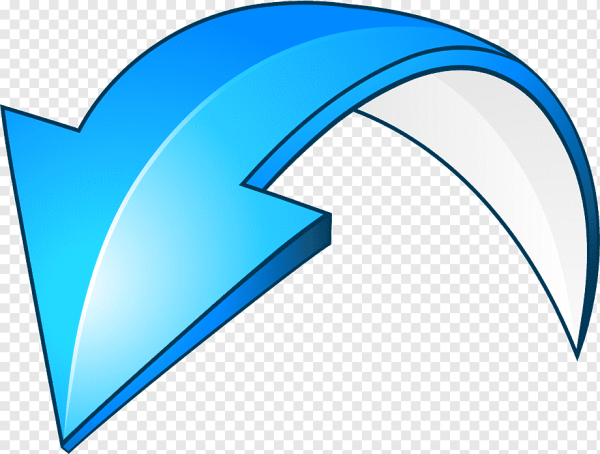 Изогнутая стрелка синяя