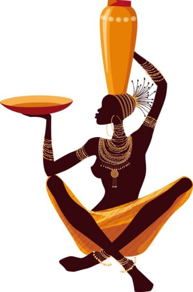 Африканские женщины с кувшинами на голове