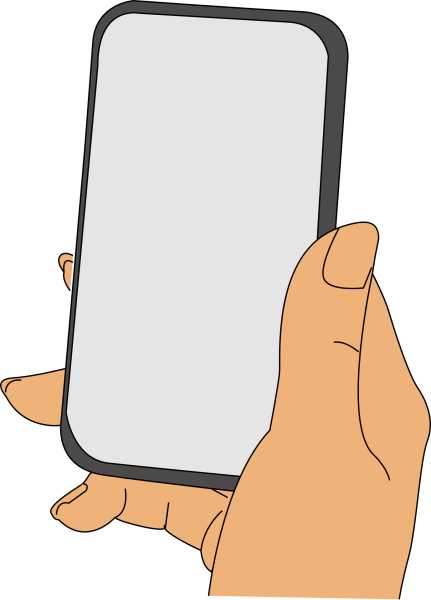 Нарисованная рука с телефоном