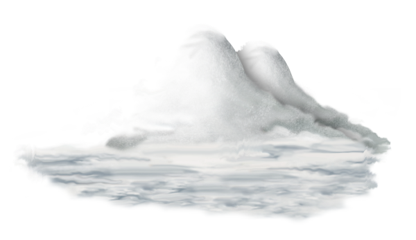 Сугробы снега на прозрачном фоне