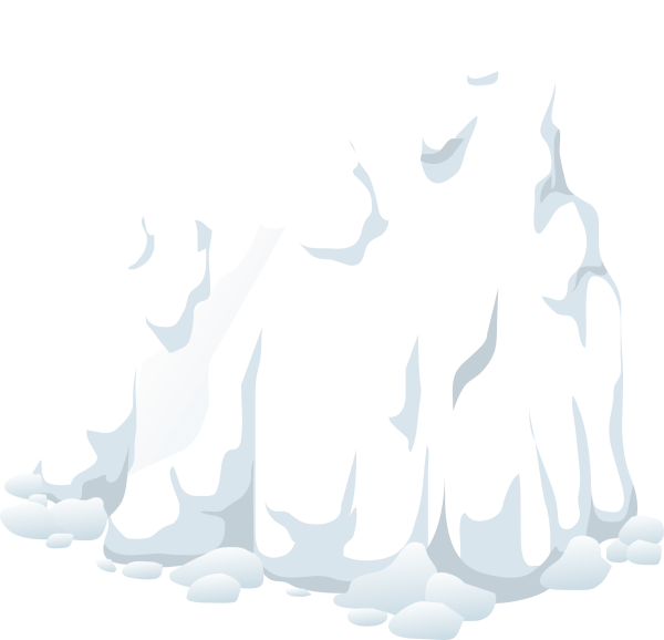 Снежные сугробы на прозрачном фоне