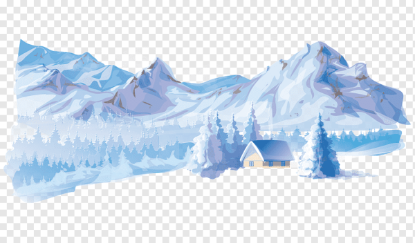 Снежная горка на прозрачном фоне