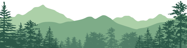 Панорама силуэт леса и гор