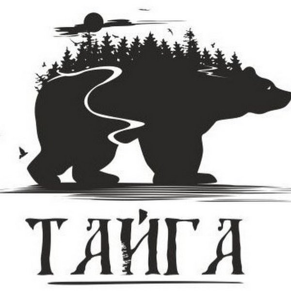 Силуэт медведя в лесу