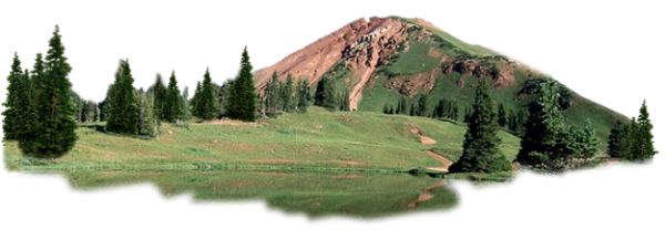 Горы и лес на прозрачном фоне