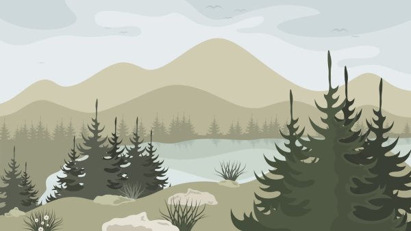 Северная природа вектор