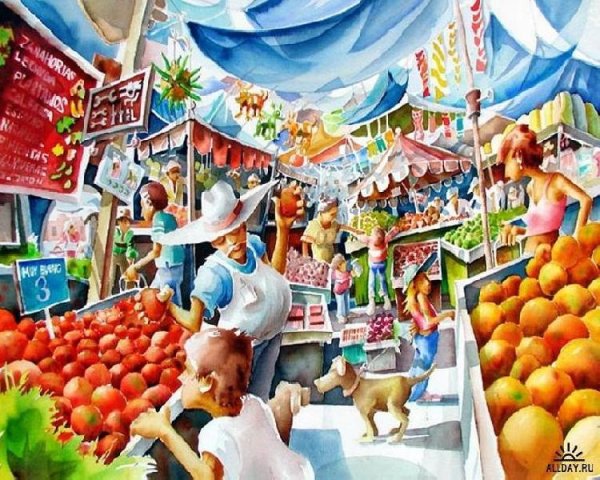 Рынок иллюстрация