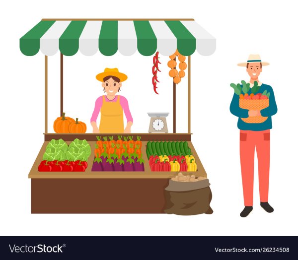 Палатка с овощами рынок иллюстрация вектор