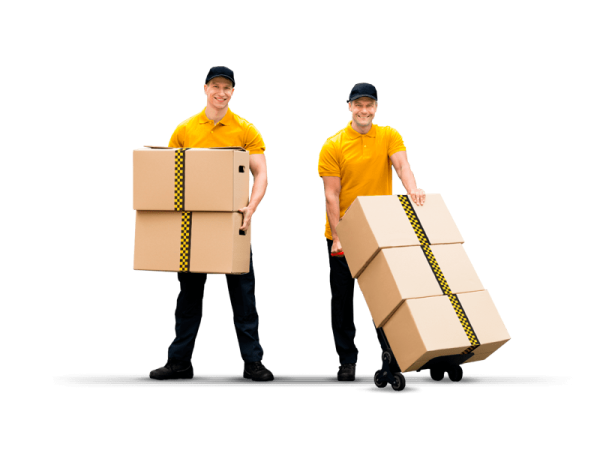 Грузчики с коробками