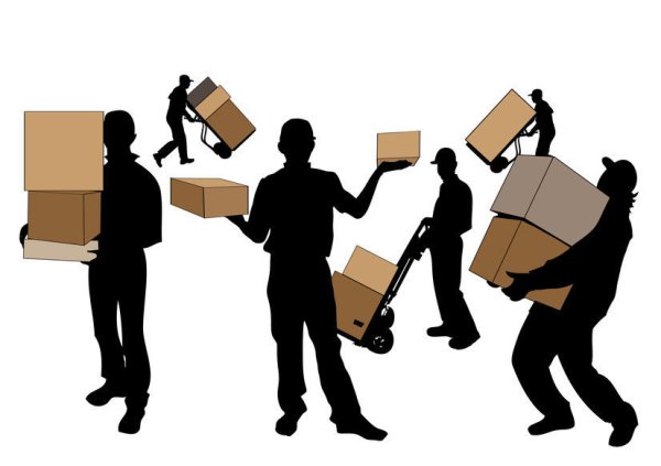 Грузчик на белом фоне