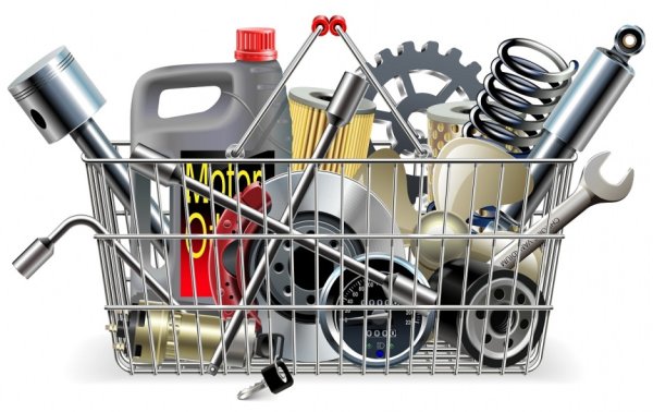 Автозапчасти на прозрачном фоне