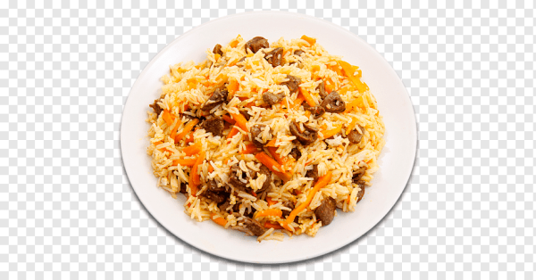 Узбекский плов на белом фоне