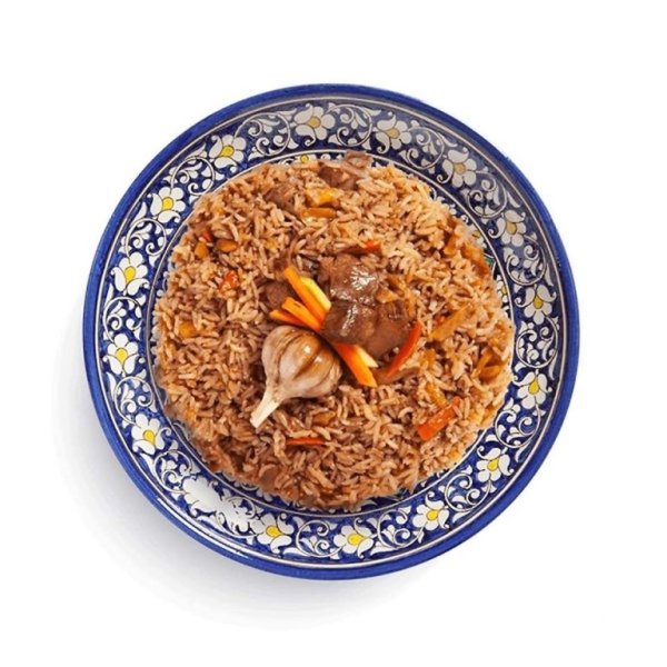 Плов узбекский в казане вектор