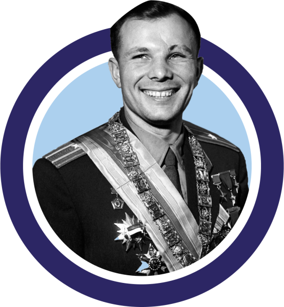 Юрий Гагарин на прозрачном фоне