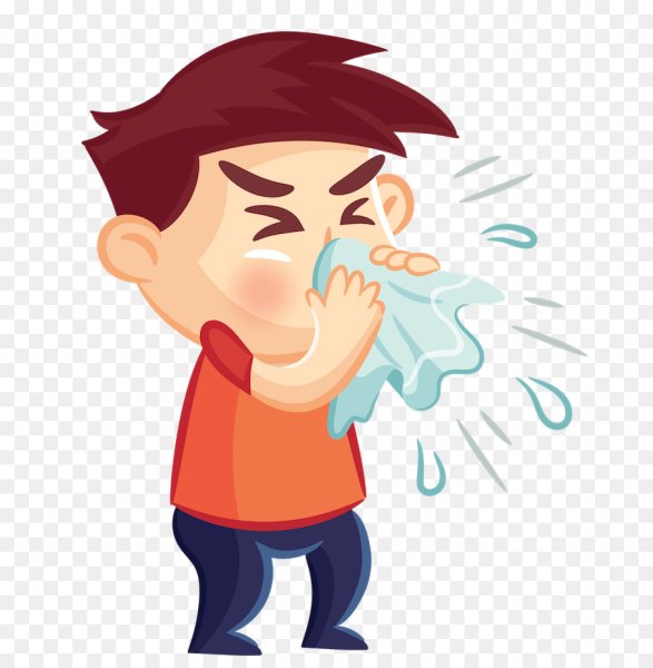 Чихающий человек мультяшный