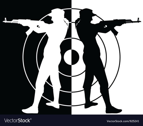 Мишень человек с автоматом