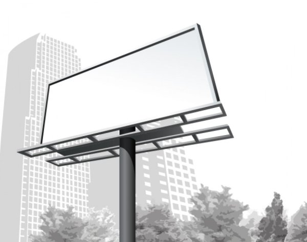 Белый рекламный щит