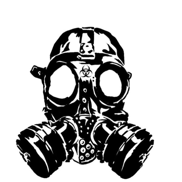 Противогаз черно белый