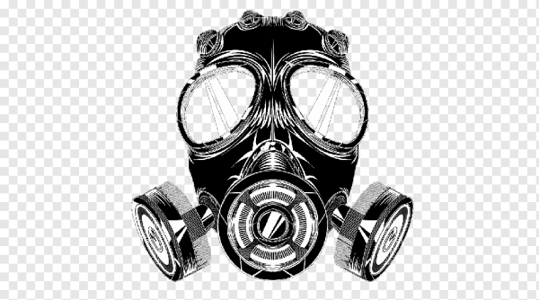 Противогаз на белом фоне