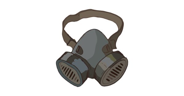 Респиратор на белом фоне