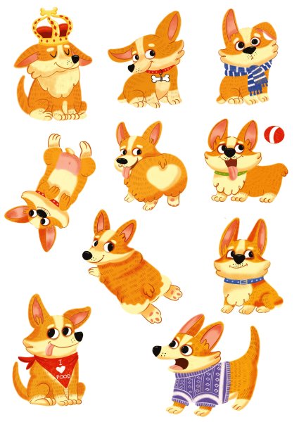 Корги рисуночек миленький