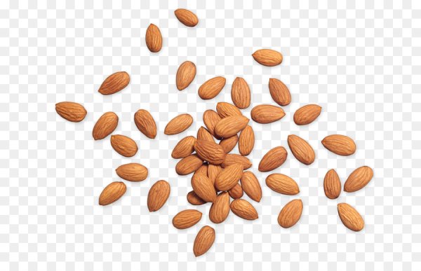 Миндаль орех на белом фоне