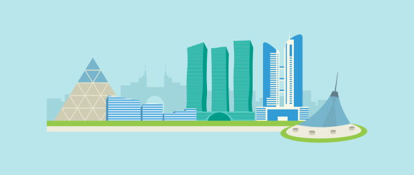 Казахстан достопримечательности вектор