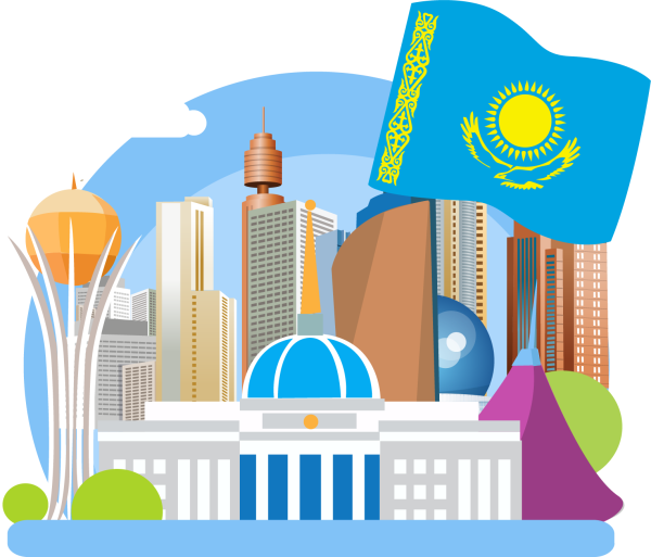 Казахские достопримечательности вектор