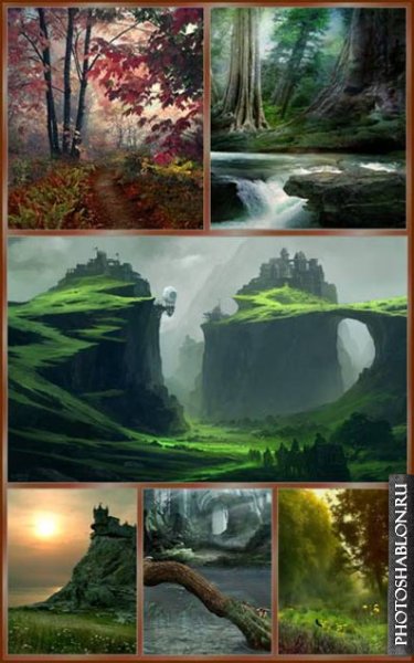 Фотошоп пейзаж Растровая Графика