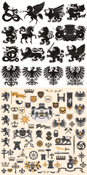 Геральдические символы вектор