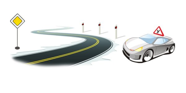 Учебный автомобиль на белом фоне