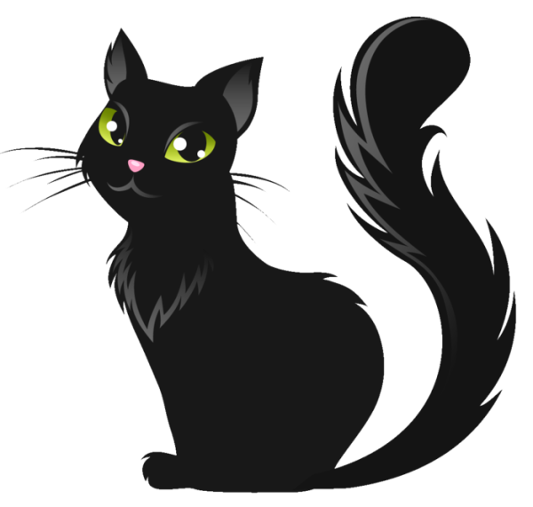 Черная кошка мультяшная