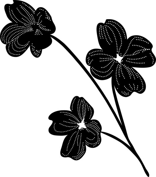 Цветочек черный клипарт