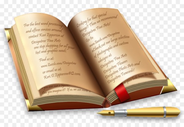 Раскрытая книга с пером