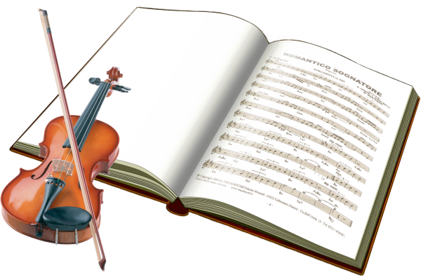 Нотная книга на прозрачном фоне