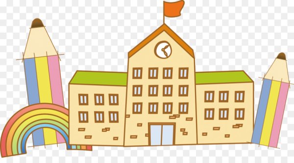 Здание школы на прозрачном фоне