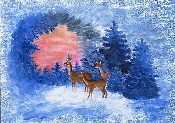 Рисование зимняя сказка