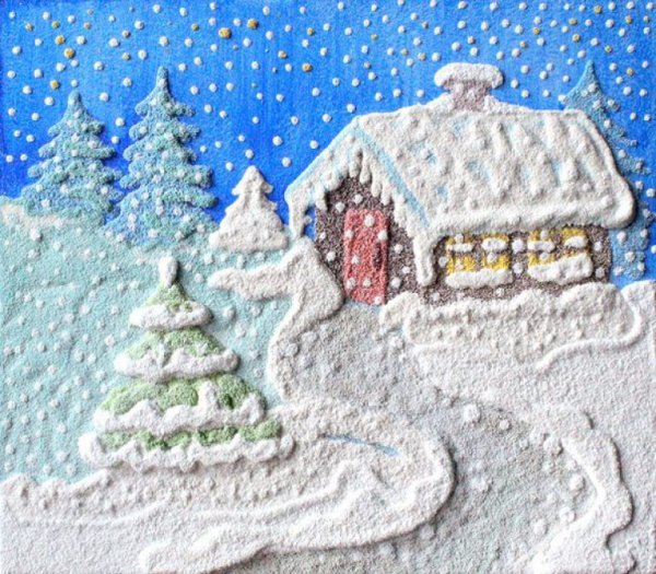 Аппликация на тему зима