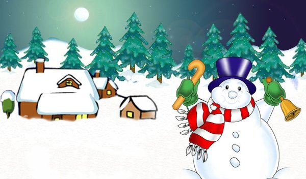 Детский новогодний рисунок