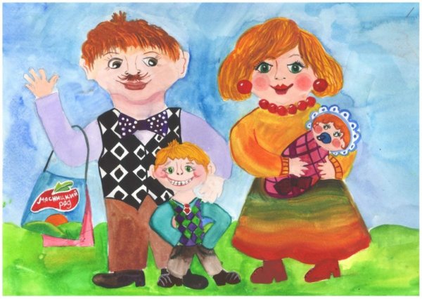 Детские рисунки семьи