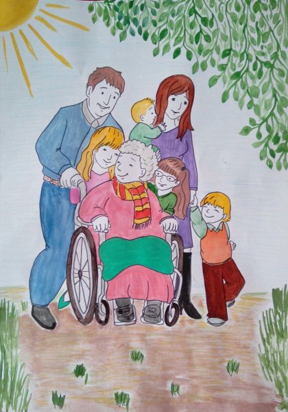 Семья карандашом