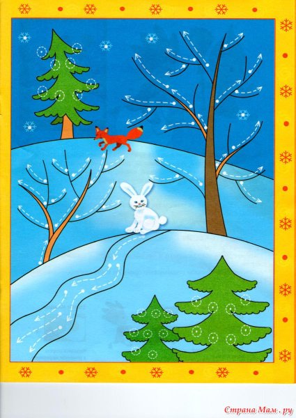 Зимний пейзаж для дошкольников