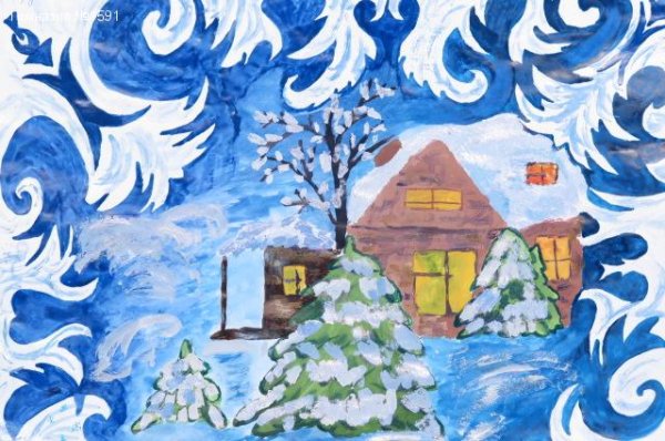 Рисование Зимушка хрустальная