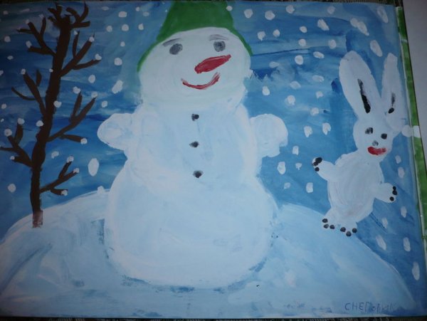 Рисование с малышами на тему зима
